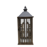 MEDIUM THE ARROWOOD LANTERN HOME DECOR NATURAL WOOD/GRAY 22.85H X 9W