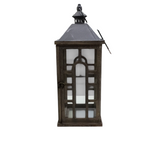 SMALL THE ARROWOOD LANTERN HOME DECOR NATURAL WOOD/GRAY 20H X 6.5W