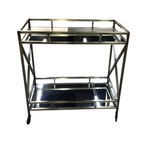 MIRRORED BARCART BAR BRONZE 35H X 34W X 20D