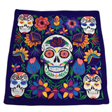 EMBROIDERED COVER "SUGAR SKULL" PILLOW PURPLE/MULTICOLOR 18 X 18