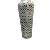 Z GALLERIE MOSAIC/GLASS/MIRROR VASE HOME DECOR WHITE 24"H