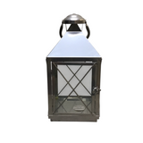 PIER 1 HURRICANE LAMP HOME DECOR SILVER 17"H