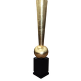 ONE PIECE PEDESTAL AND VASE HOME DECOR BLACK/GOLD 72"