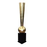 ONE PIECE PEDESTAL AND VASE HOME DECOR BLACK/GOLD 60"