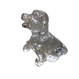 VINTAGE LEAD CRYSTAL PAPERWEIGHT DOG CRYSTAL 4"H