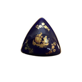 Limoges France TRIANGLE PORCELAIN TRINKET BOX HOME DECOR COBALT BLUE SMALL