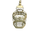 WIRE BIRD CAGE HOME DECOR CREAM 15"H