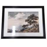 ORNATE FRAMED/LANDSCAPE PRINT ART 21"