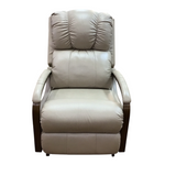 LA-Z-BOY MANUAL WOOD/LEATHER ROCKER RECLINER TAN 42H X 28W X 38D