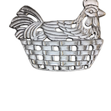 TRIVET WITH ROOSTER DESIGN HOME DECOR SILVER 8 X 6