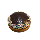 FAUX FOOD/DONUT WITH SPRINKLES HOME DECOR CHOCOLATE 4" DIAM..