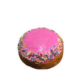 FAUX FOOD/DONUT WITH SPRINKLES HOME DECOR PINK 4" DIAM..