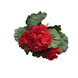 GERANIUM BUSH FLORAL/GREENERY RED 15"