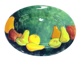 POTTERY BARN WITH FRUIT DESIGN PLATTER HOME DECOR GREEN/YELLOW/ORANGE/RED 2H X 18.5W X 14.5D
