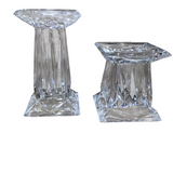 2 CANDLE HOLDERS/VASES CRYSTAL 7" 5"