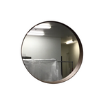 ROUND VENEER MIRROR WALNUT 40" DIAM..