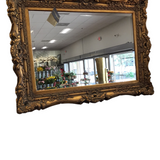 MAITLAND SMITH ORNATE HAND CARVED FRAME ((RET.$2530.00) MIRROR GOLD 48H X 36W X 25D