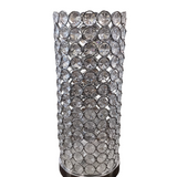 CYLINDER METAL/ACRYLIC BEADS DESIGN LAMP/LIGHTING SILVER/CLEAR 14.5H