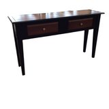 WITH 2 DRAWERS CONSOLE/SOFA TABLE BLACK/BROWN 32H X 54W X 15D