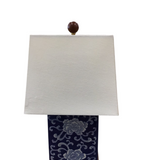 RALPH LAUREN WITH FLORAL DESIGN LAMP/LIGHTING BLUE/WHITE 17"H