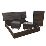 COPENHAGEN K.SZ BED/2 NTSTDS-2 DRAWERS/CHEST-6 DRAWERS (RET.$4200.00) BEDROOM GRAY NS-16HX27WX19D CH-54HX32WX19D