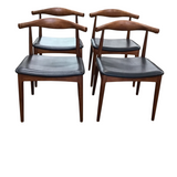 SET OF 4 VINTAGE/MODERN CHAIR BROWN 30H X 20W X 19D