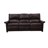 HANCOCK & MOORE LEATHER POWER WITH 2 RECLINERS L SOFA ESPRESSO 41H X 89W X 38D