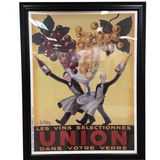 FRAMED RETRO WINE POSTER BY ROBY 50 ART 52 X 40