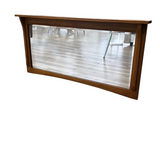 RESTORATION HARDWARE MISSION STYLE BEVELED " MICHAELS FURNITURE CO." MIRROR BROWN 27H X 56W
