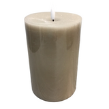 ON/OFF TOUCH LED PILLAR CANDLE WITH TIMER HOME DECOR TAUPE 6X4