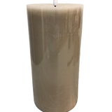 ON/OFF TOUCH LED PILLAR CANDLE WITH TIMER HOME DECOR TAUPE 8X4
