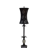 METAL/ACRYLIC BALL DESIGN WITH SHADE LAMP/LIGHTING BLACK/GRAY 32H