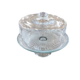 PEDESTAL CAKE STAND WITH DOME CRYSTAL 10H X 12 DIAM...