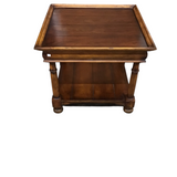 WITH UNDER SHELF END TABLE LIGHT/DARK BROWN 24H X 28W X 28D