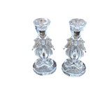 WATERFORD SET OF 2 "BOUGEOIR" WITH 3 SEAHORSES CANDLE STICK HOLDERS CRYSTAL 6.3H