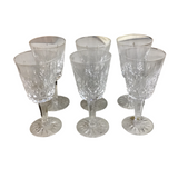 WATERFORD SET OF 6 "CLARET" WINE GLASSES CRYSTAL 5.7H