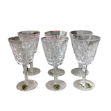 WATERFORD SET OF 6 "CLARET" WINE GLASSES CRYSTAL 5.9H