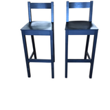 2 WOOD BARSTOOL BLACK 40"H