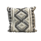 HAND WOVEN SQUARE BY "JOANNA GAINES" PILLOW CREAM/GRAY 23 X 23