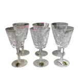 WATERFORD SET OF 6 "CLARET" WINE GLASSES CRYSTAL 5.7H
