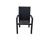 "NEW" WICKER LOOK/ARM CHAIR OUTDOOR/PATIO BROWN 36H X 23W X 20D