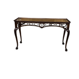 VINTAGE CARVED/CHIPPENDALE STYLE CONSOLE/SOFA TABLE MAH0GANY 32H X 56W X 19D