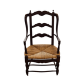FRENCH COUNTRY FARMHOUSE WOOD & WICKER (RET.$1189.00) CHAIR NATURAL/BROWN 45H X 28W X 26D