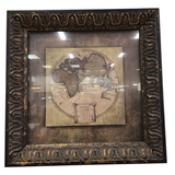 FRAMED SMALL GLOBAL MAP #1 ART 15 X 15