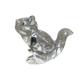 SQUIRREL FIGURINE DISH CRYSTAL 5.5H