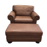 OVERSIZE (RET.$1225.00) CHAIR & OTTOMAN 40H X 54W X 40D