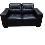 TUFTED LOVESEAT BLACK 34H X 60W X 35D