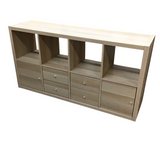 SHELVING UNIT WITH 4 DRAWERS/2 DOORS (AS IS) CABINET/CHEST BLONDE 31H X 58W X 16D