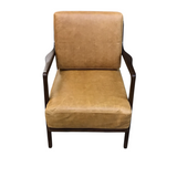 LEATHER POLY + BARK NAPA ACCENT CHAIR COGNAC TAN 32H X 26W X 32D