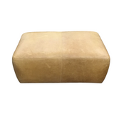 LEATHER POLY + BARK NAPA OTTOMAN COGNAC TAN 18H X 42W X 24D